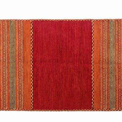 Dmora Tappeto moderno Kansas, stile kilim, 100% cotone, rosso, 200x140cm