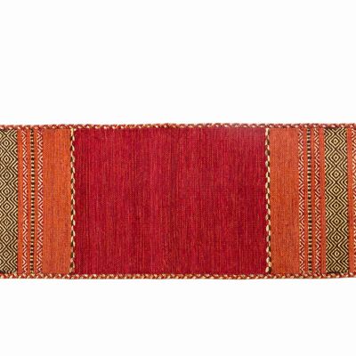 Dmora Tappeto moderno Kansas, stile kilim, 100% cotone, rosso, 200x60cm