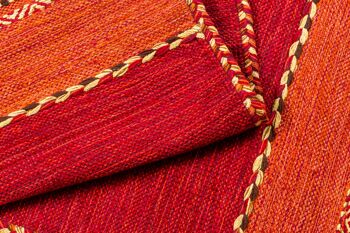 Tapis moderne Dmora Kansas, style kilim, 100% coton, rouge, 200x60cm 3