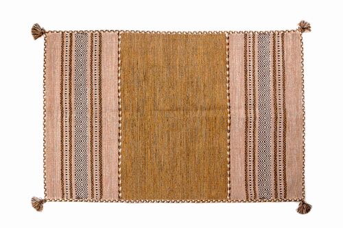 Dmora Tappeto moderno Kansas, stile kilim, 100% cotone, terra, 200x140cm