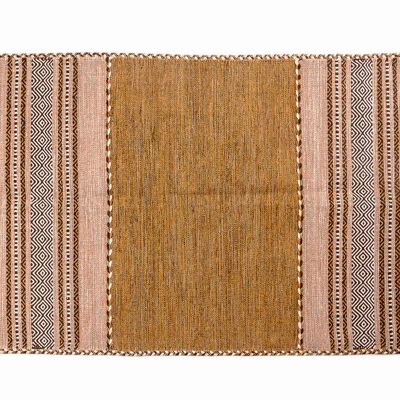 Dmora Tappeto moderno Kansas, stile kilim, 100% cotone, terra, 230x160cm