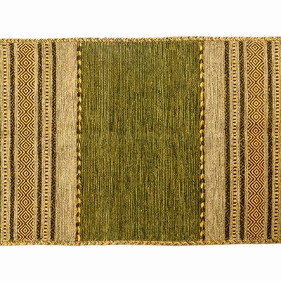 Dmora Tappeto moderno Kansas, stile kilim, 100% cotone, verde, 200x140cm