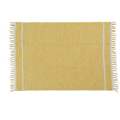 Dmora Tappeto moderno Ontario, stile kilim, 100% cotone, beige, 110x60cm