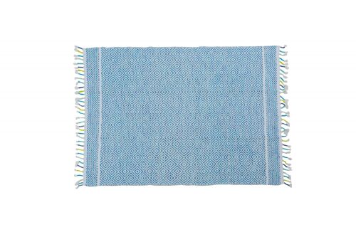 Dmora Tappeto moderno Ontario, stile kilim, 100% cotone, blu, 170x110cm