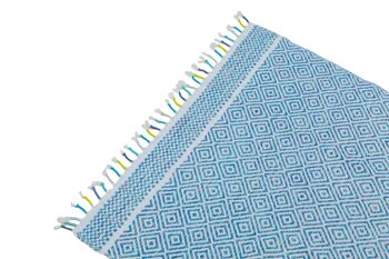 Tapis Dmora Modern Ontario, style kilim, 100% coton, bleu, 170x110cm 2