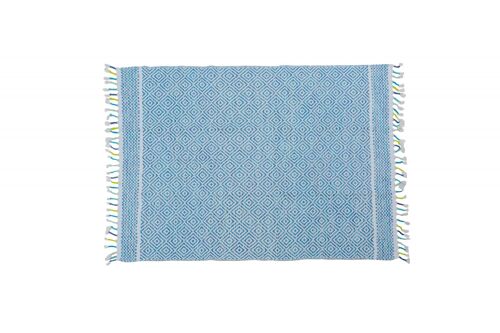 Dmora Tappeto moderno Ontario, stile kilim, 100% cotone, blu, 230x160cm