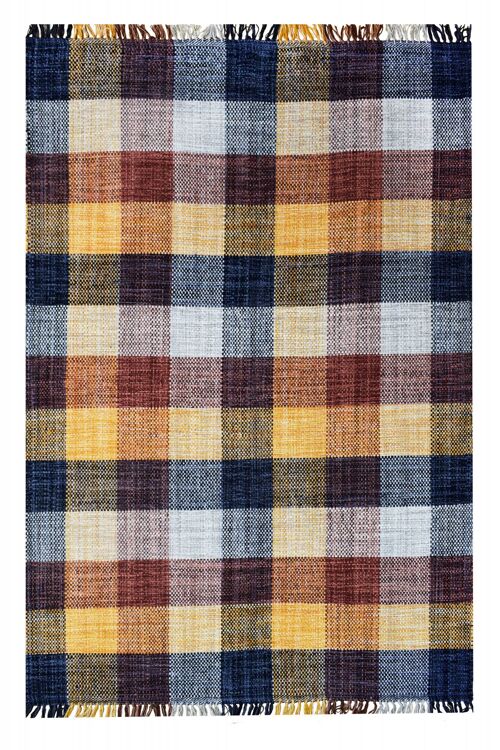 Dmora Tappeto moderno sacramento, stile kilim, 100% cotone, arancione, 230x160cm