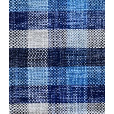 Dmora Tappeto moderno sacramento, stile kilim, 100% cotone, blu, 240x60cm