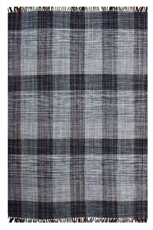 Dmora Tappeto moderno sacramento, stile kilim, 100% cotone, grigio, 110x60cm