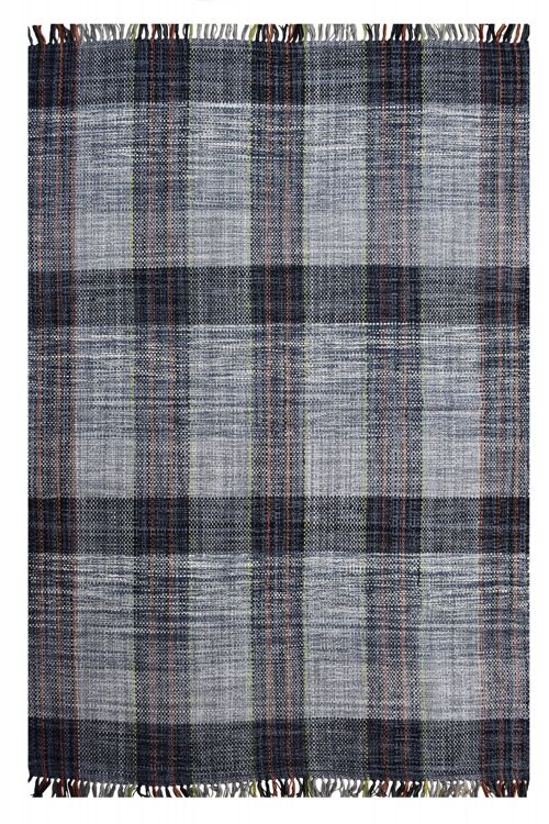 Dmora Tappeto moderno sacramento, stile kilim, 100% cotone, grigio, 200x140cm