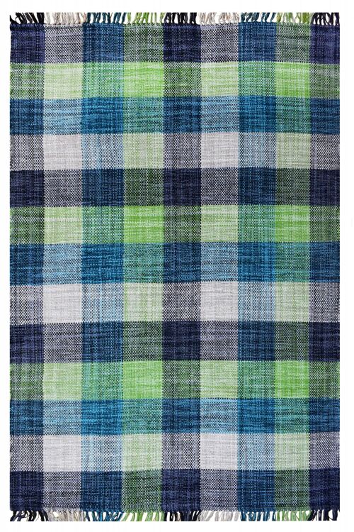 Dmora Tappeto moderno sacramento, stile kilim, 100% cotone, verde, 150x90cm