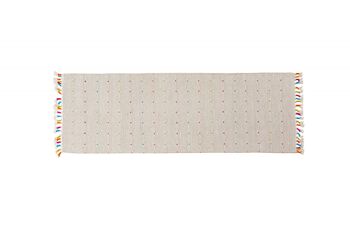 Tapis moderne Dmora Texas, style kilim, 100% coton, ivoire, 180x60cm 1