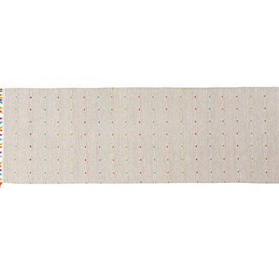 Dmora Tappeto moderno Texas, stile kilim, 100% cotone, avorio, 180x60cm