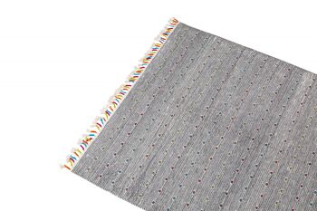Tapis moderne Dmora Texas, style kilim, 100% coton, gris, 110x60cm 2