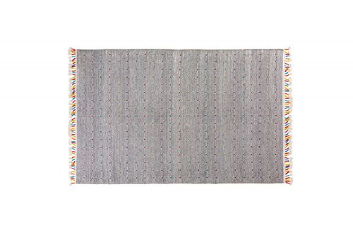 Dmora Tappeto moderno Texas, stile kilim, 100% cotone, grigio, 170x110cm