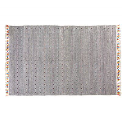 Dmora Tappeto moderno Texas, stile kilim, 100% cotone, grigio, 200x140cm