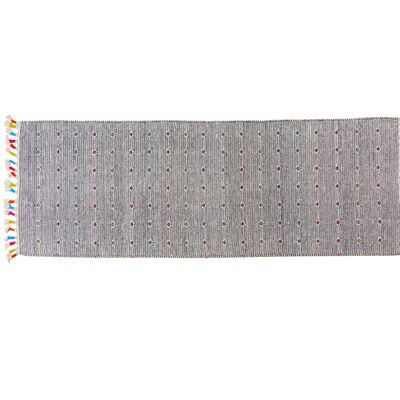 Dmora Tappeto moderno Texas, stile kilim, 100% cotone, grigio, 240x60cm