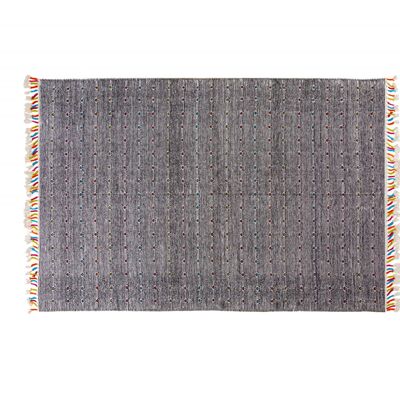 Dmora Tappeto moderno Texas, stile kilim, 100% cotone, nero, 110x60cm
