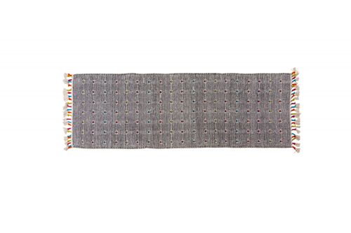 Dmora Tappeto moderno Texas, stile kilim, 100% cotone, nero, 180x60cm
