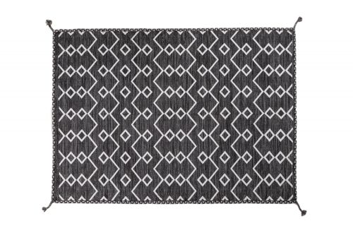 Dmora Tappeto moderno Toronto, stile kilim, 100% cotone, grigio, 230x160cm