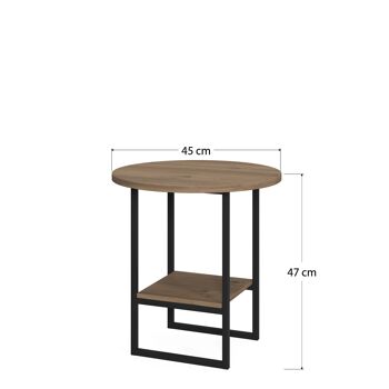 Table basse Dmora avec double étagère, 45 x 45 x 47 cm, couleur chêne et anthracite 5