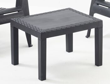 Dmora Cremona Table Basse d'Extérieur, Table Basse Rectangulaire, Table de Jardin ou de Bar Fixe, 100% Made in Italy, Cm 54x40h46, Anthracite 3