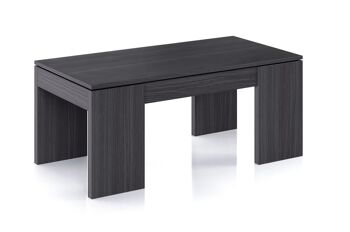 Table basse Dmora Malibu, Table basse avec plateau réglable, Table basse de salon, cm 100x50h43/84, Gris cendré 2