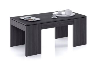Table basse Dmora Malibu, Table basse avec plateau réglable, Table basse de salon, cm 100x50h43/84, Gris cendré 5