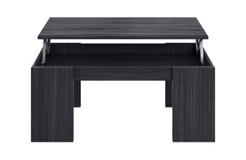 Table basse Dmora Malibu, Table basse avec plateau réglable, Table basse de salon, cm 100x50h43/84, Gris cendré 6