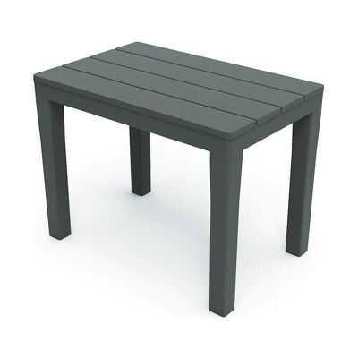 Dmora Tavolino effetto legno in polipropilene, color antracite, Misure 60 x 45 x 38 cm