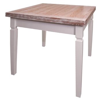 Table extensible Dmora Adra, Table à manger extensible, Console polyvalente avec rallonges, Made in Italy, Blanc et Noyer, Cm 100x10h80 3