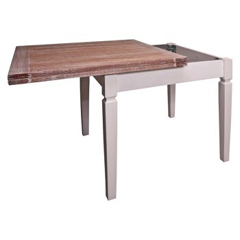 Table extensible Dmora Adra, Table à manger extensible, Console polyvalente avec rallonges, Made in Italy, Blanc et Noyer, Cm 100x10h80 5