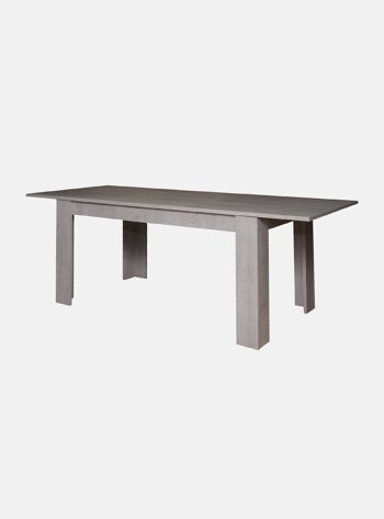 Table extensible Dmora Albatera, Table à manger extensible, Console polyvalente avec rallonges, Cm 160x88h75, Ciment 3