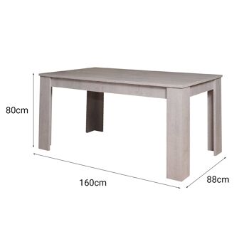 Table extensible Dmora Albatera, Table à manger extensible, Console polyvalente avec rallonges, Cm 160x88h75, Ciment 5