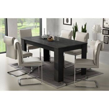 Table extensible Dmora Albatera, Table à manger extensible, Console polyvalente avec rallonges, Cm 160x88h75, Ash Grey 1