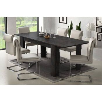Table extensible Dmora Albatera, Table à manger extensible, Console polyvalente avec rallonges, Cm 160x88h75, Ash Grey 2