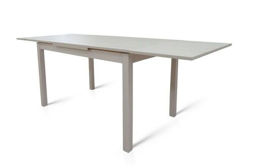 Dmora Tavolo allungabile AlcaladeHe, Tavolo da pranzo estensibile, Consolle multiuso con allunghe, Bianco frassinato, Cm 130x80h76