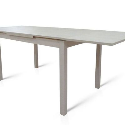 Dmora Tavolo allungabile AlcaladeHe, Tavolo da pranzo estensibile, Consolle multiuso con allunghe, Bianco frassinato, Cm 130x80h76