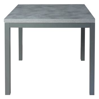 Table extensible Dmora AlcaladelR, Table à manger extensible, Console polyvalente avec rallonges en métal et plateau en stratifié, Cm 90x90h76, Ciment 3