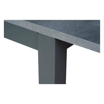 Table extensible Dmora AlcaladelR, Table à manger extensible, Console polyvalente avec rallonges en métal et plateau en stratifié, Cm 90x90h76, Ciment 4