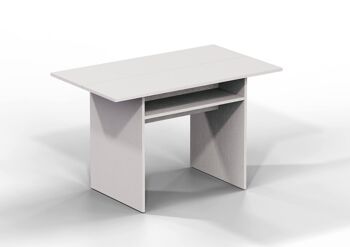 Table extensible Dmora Lavanda, Table à manger pliante, Console extensible polyvalente, Made in Italy, Cm 120x70h75, Blanc 2