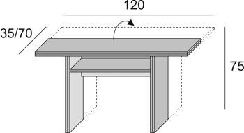 Table extensible Dmora Lavanda, Table à manger pliante, Console extensible polyvalente, Made in Italy, Cm 120x70h75, Blanc 5