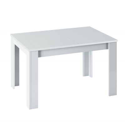 Dmora Tavolo allungabile Midland, Tavolo per sala da pranzo allungabile, Tavolo da pranzo estensibile con allunga, cm 140/190x90h78, Bianco