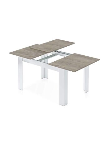 Table extensible Dmora Midland, Table de salle à manger extensible, Table à manger extensible avec rallonge, cm 140/190x90h78, Chêne gris et blanc 2