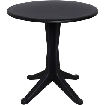 Table d'extérieur Dmora Afragola, Table ronde, Table de jardin ou de bar fixe, 100% Made in Italy, Cm 70x70h72, Anthracite 2