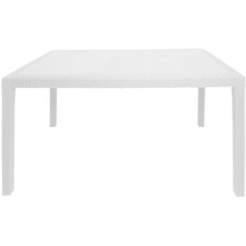 Table d'extérieur Dmora Portici, Table à manger rectangulaire, Table de jardin polyvalente, 100% Made in Italy, Cm 150x90h72, Blanc 3