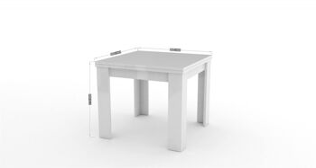 Dmora Table à manger avec ouverture de livre, Made in Italy, Console de cuisine auxiliaire, Table extensible, cm 90x90h75, Gris ardoise 4