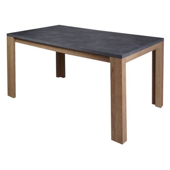 Table fixe Dmora Albal, Table polyvalente moderne, Table à manger linéaire, pour salle à manger ou salon, Cm 160x90h76, Marron et Anthracite 1