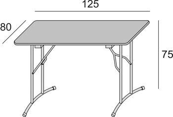 Table fixe Dmora Arnica, Table de camping avec pieds en métal pliants, Table à manger polyvalente moderne, Made in Italy, Cm 125x75h80, Blanc 5