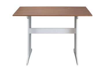 Table Dmora en pin massif peint en blanc, avec plateau marron, 110x70x75 cm 3